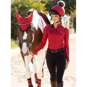 IT02134 My LeMieux Ladies Base Layer Quarter Zip Long Sleeve Shirt - Chilli