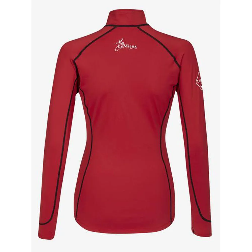 IT02134 My LeMieux Ladies Base Layer Quarter Zip Long Sleeve Shirt - Chilli