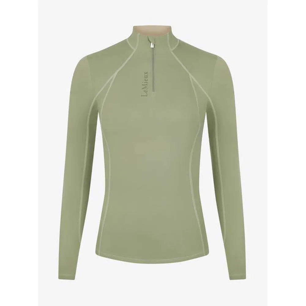 IT04001 My LeMieux Ladies Base Layer Quarter Zip Long Sleeve Shirt - Fern