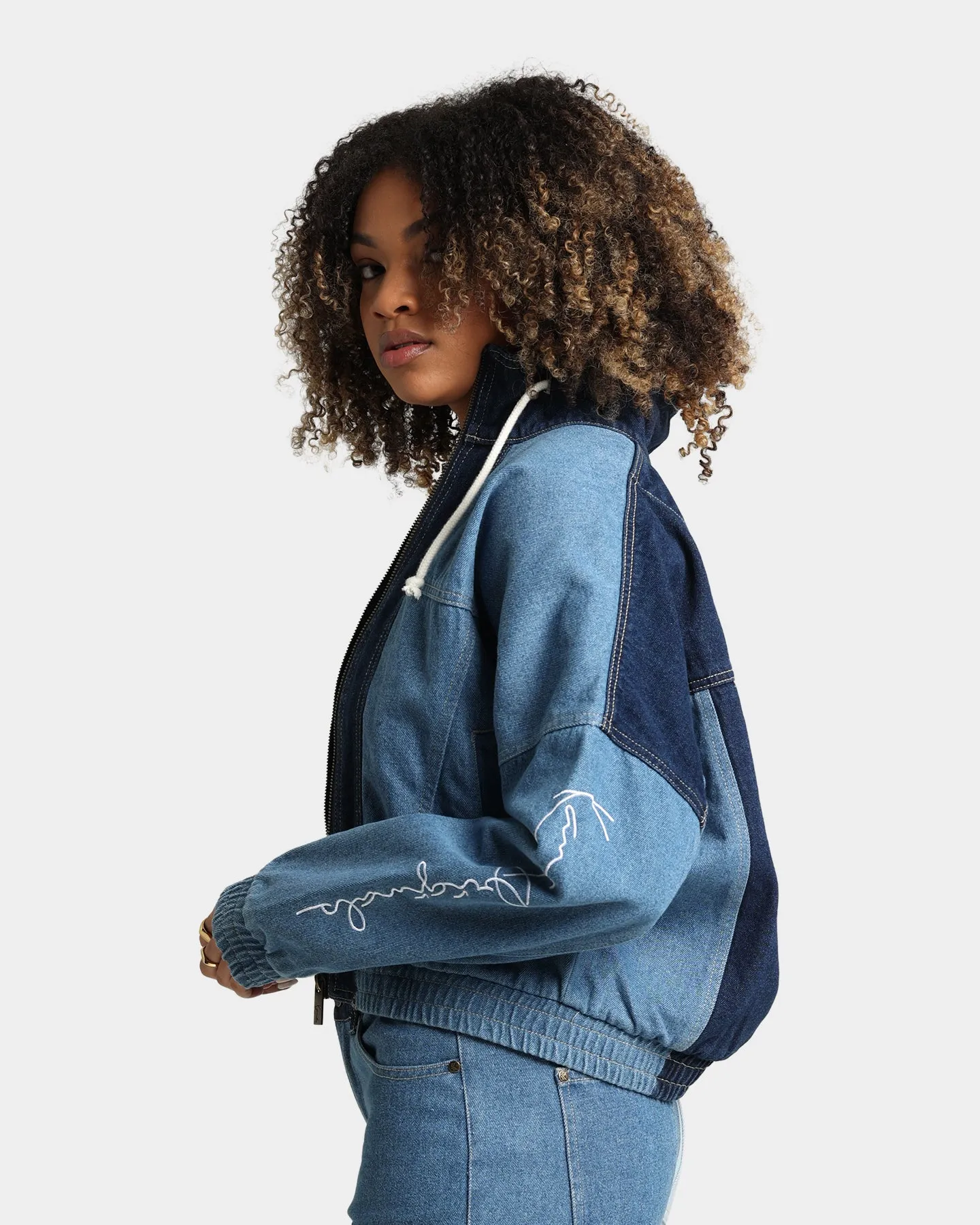 Karl Kani Women's Originals Block Denim Jacket Blue