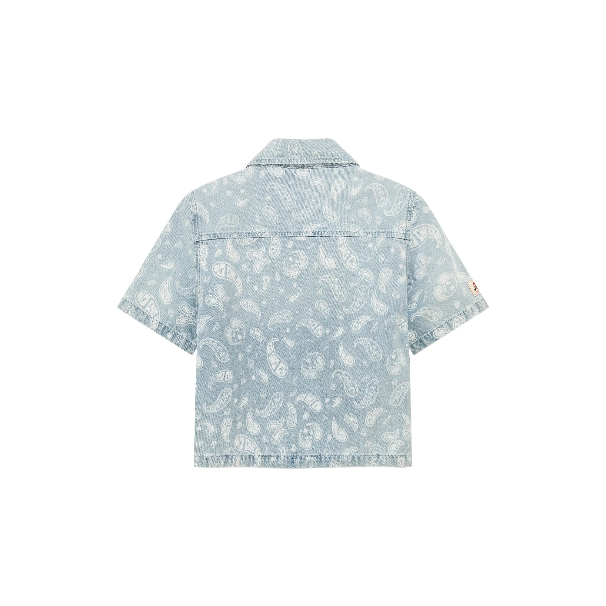 Logo Paisley Pocket Denim Semi Cropped Shirt Jacket