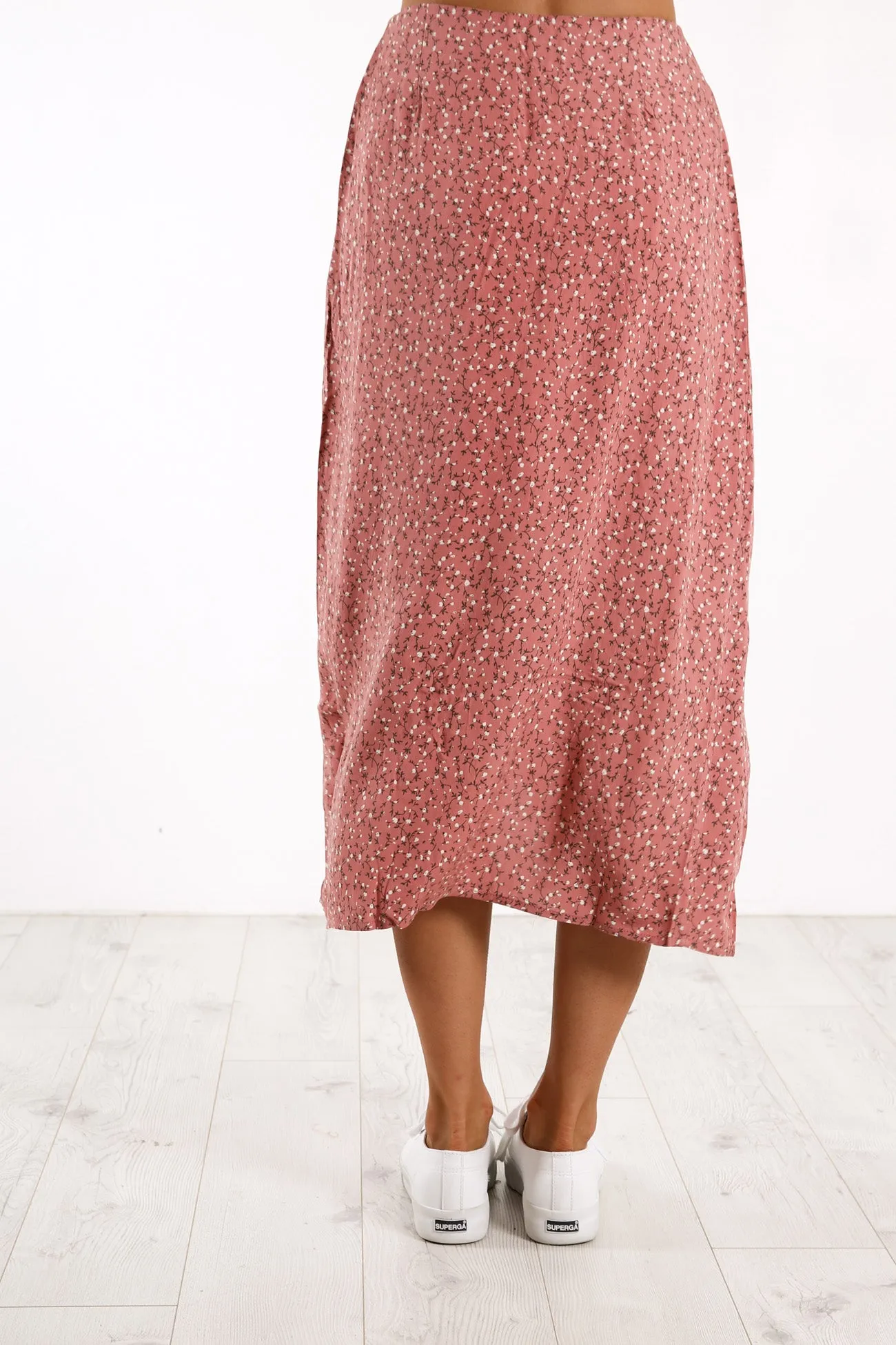 Lolita Floral Midi Skirt Print