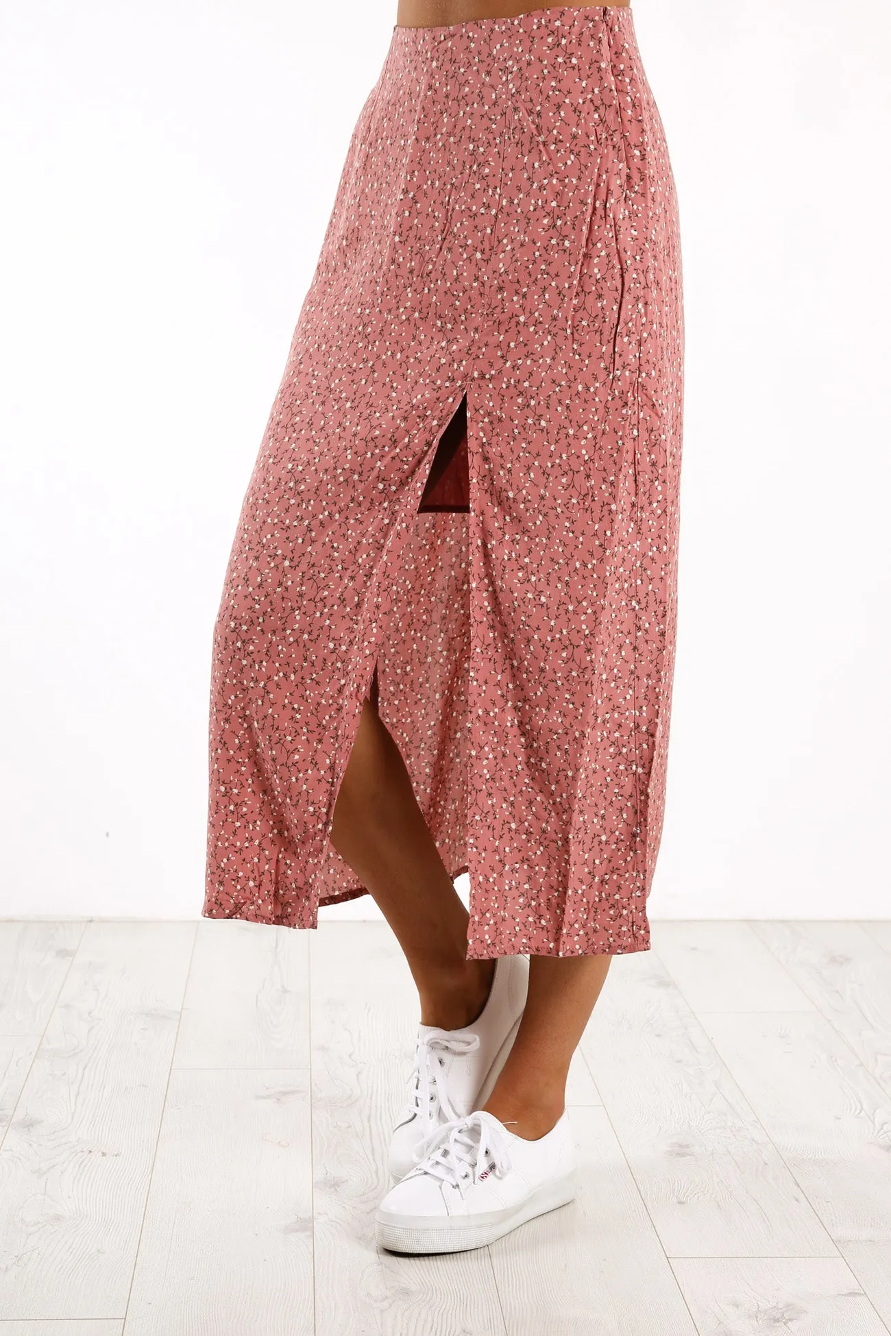 Lolita Floral Midi Skirt Print