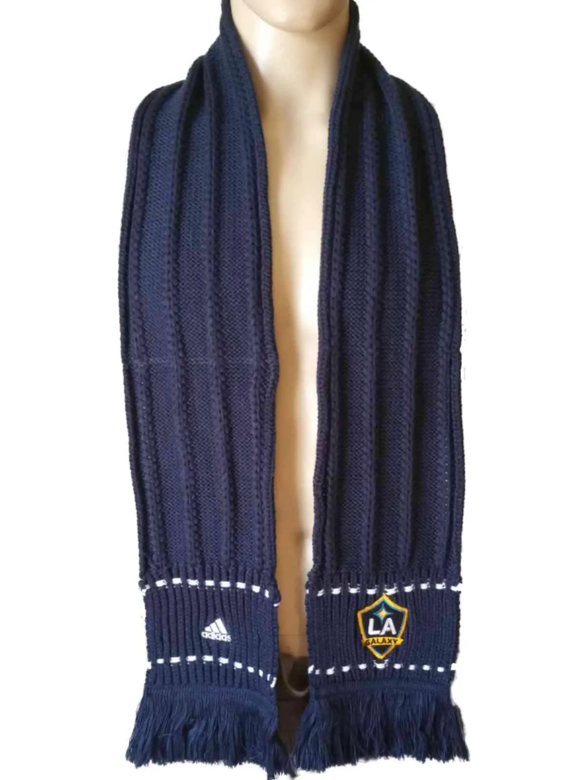 Los Angeles LA Galaxy Adidas Navy Acrylic Knit Winter Scarf (56" x 5.5")