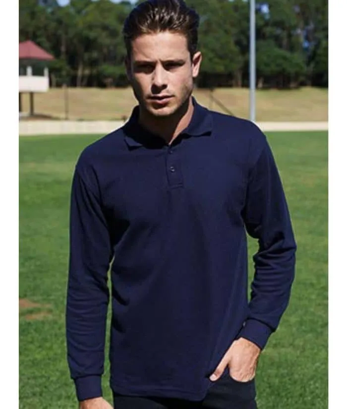 Mens Basic Long Sleeve Polo