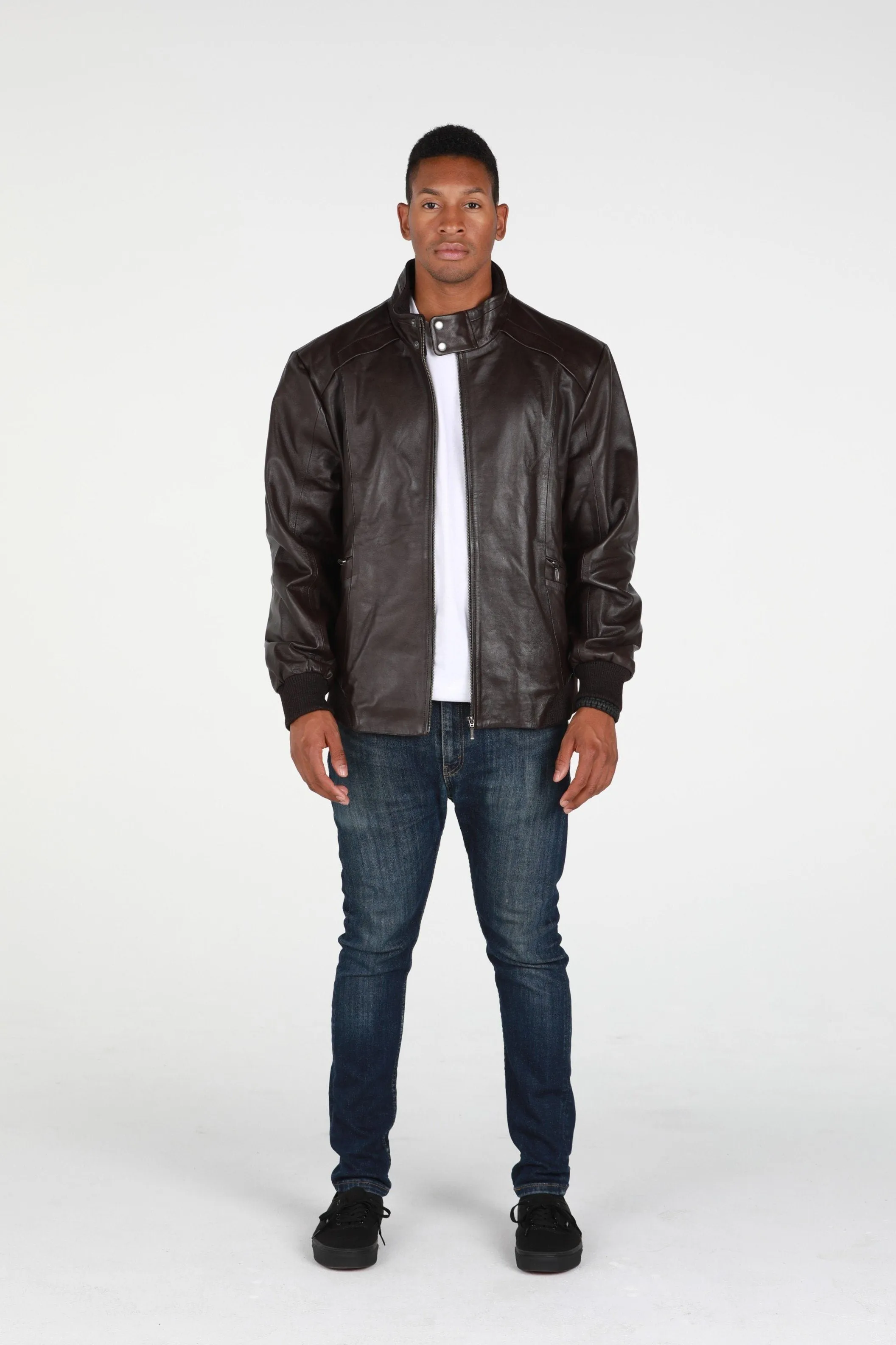 Mens Calypso Bomber Leather Jacket