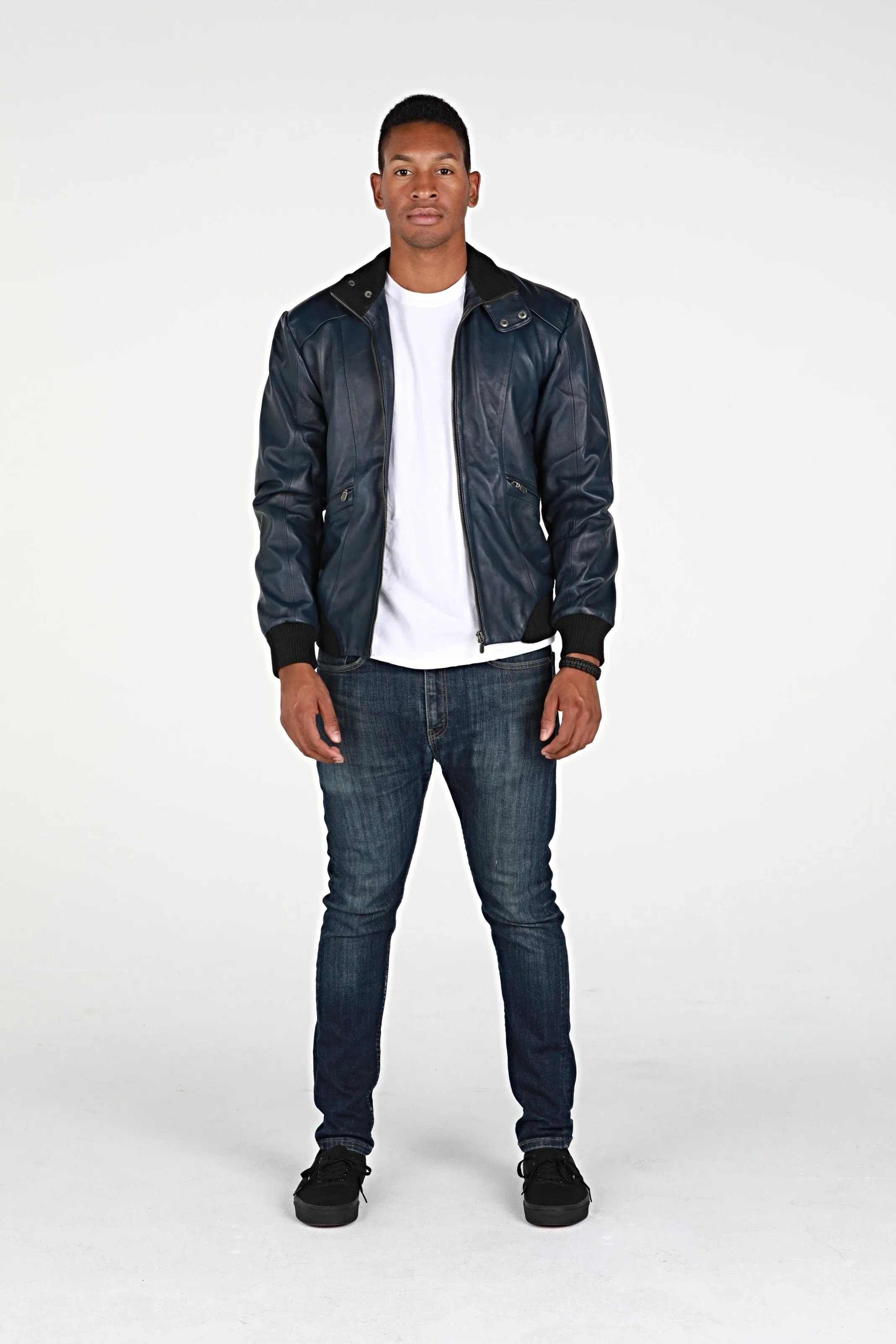 Mens Calypso Bomber Leather Jacket