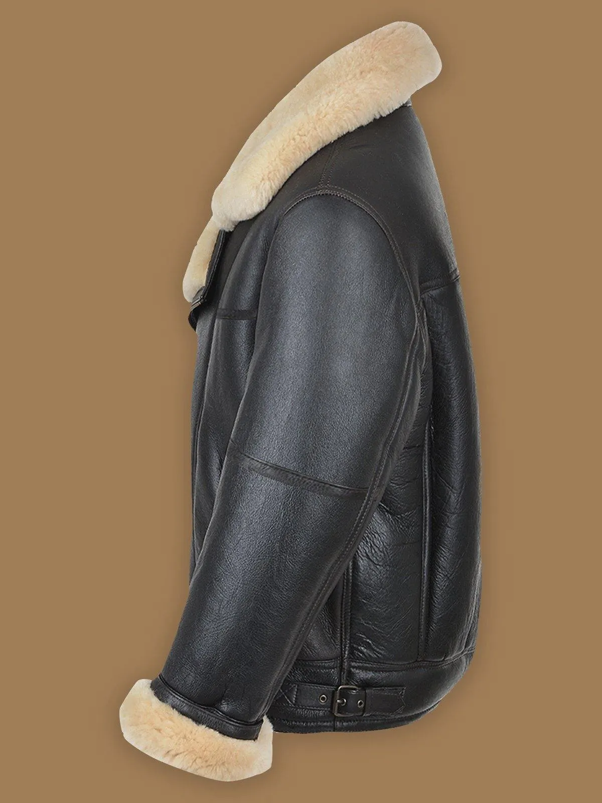 Men's Classic Black B3 Shearling Leather Bomber Jacket