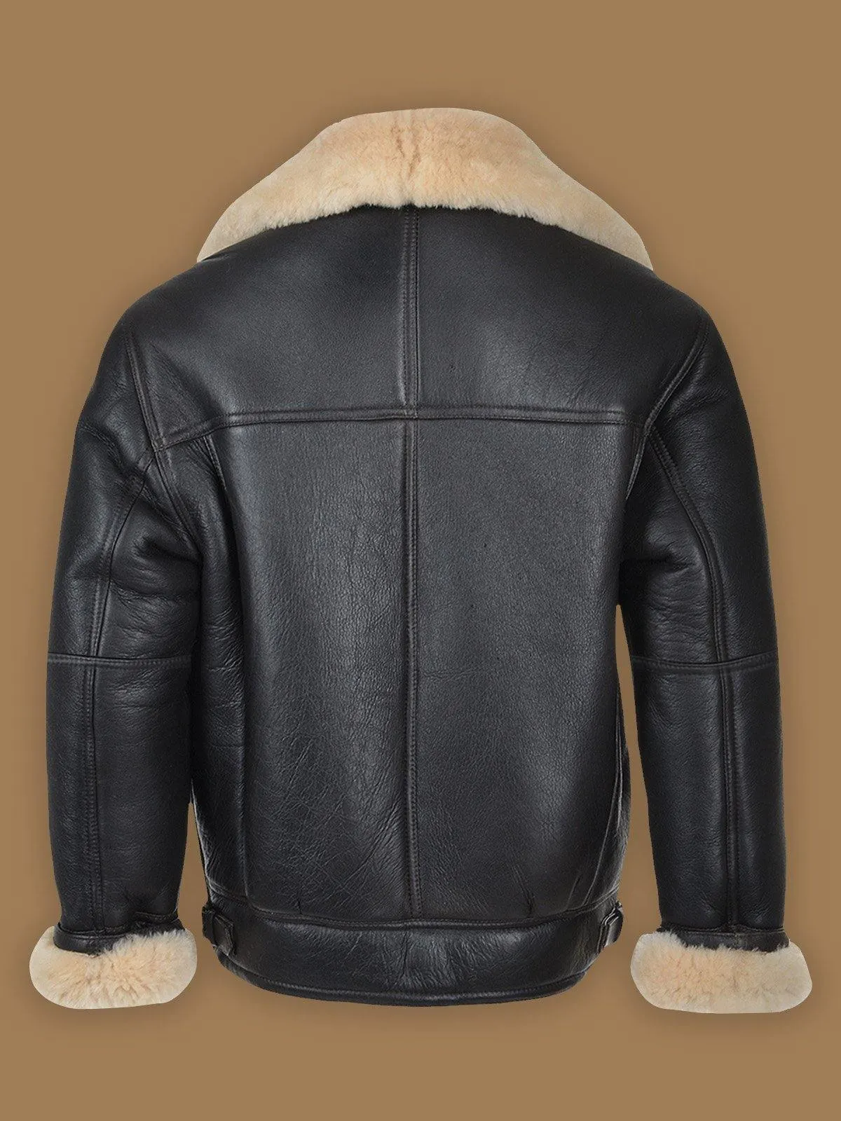 Men's Classic Black B3 Shearling Leather Bomber Jacket