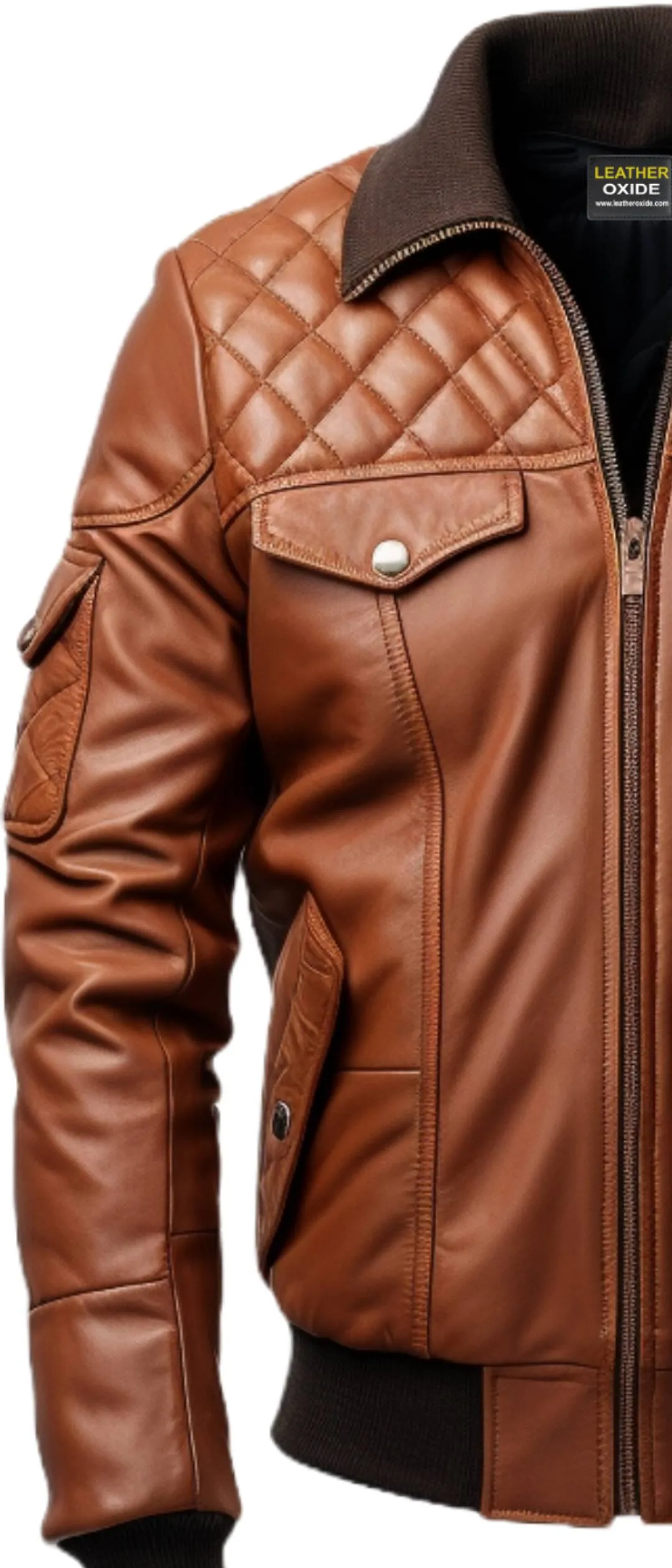 Mens Leather Bomber Jacket