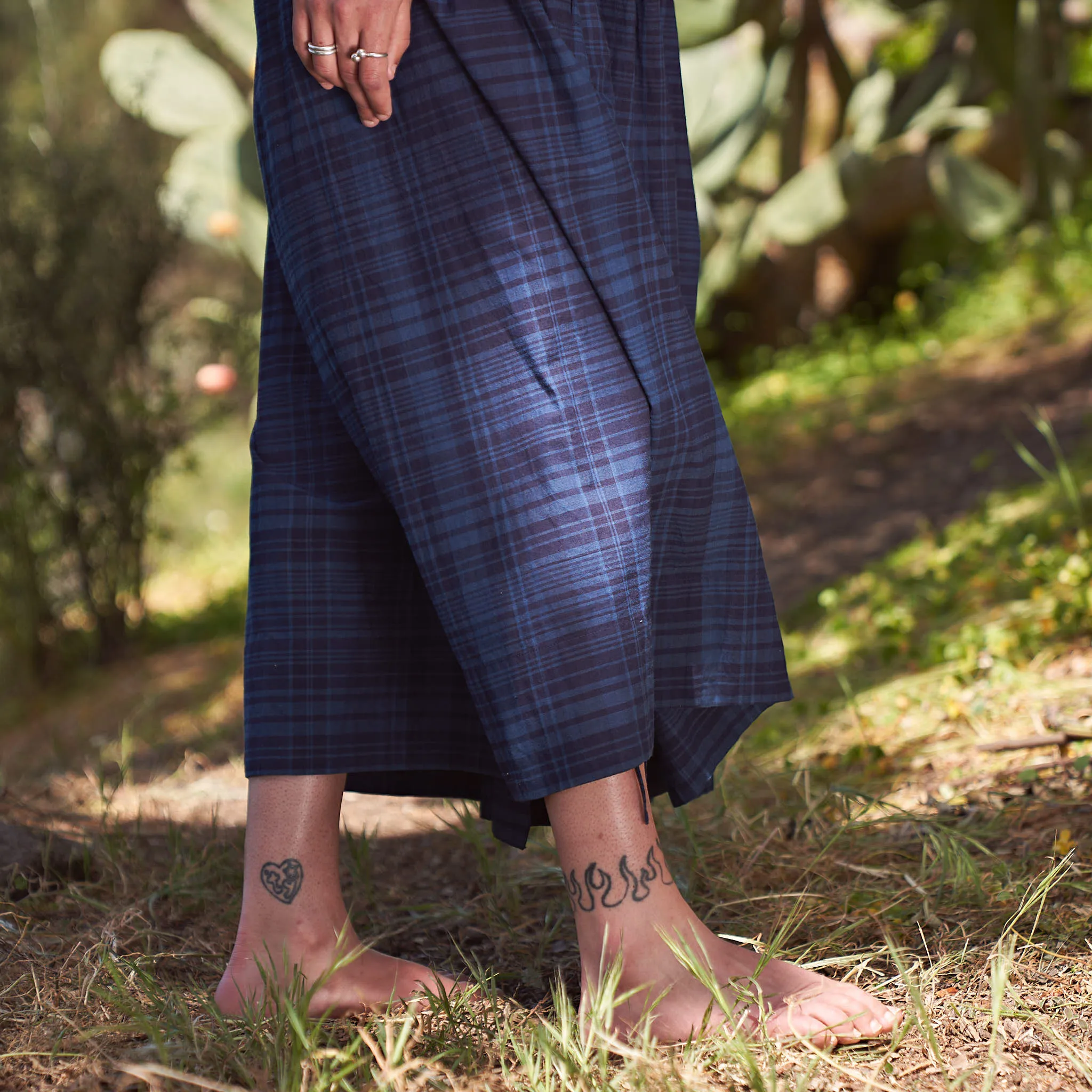 Mica Wrap Dress, Organic Indigo Madras