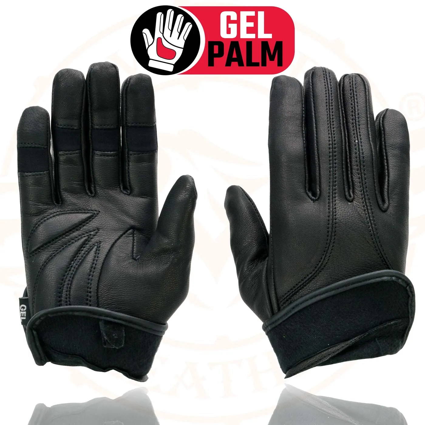 Milwaukee Leather MG7700 Women's Black Leather Gel Palm Lightweight