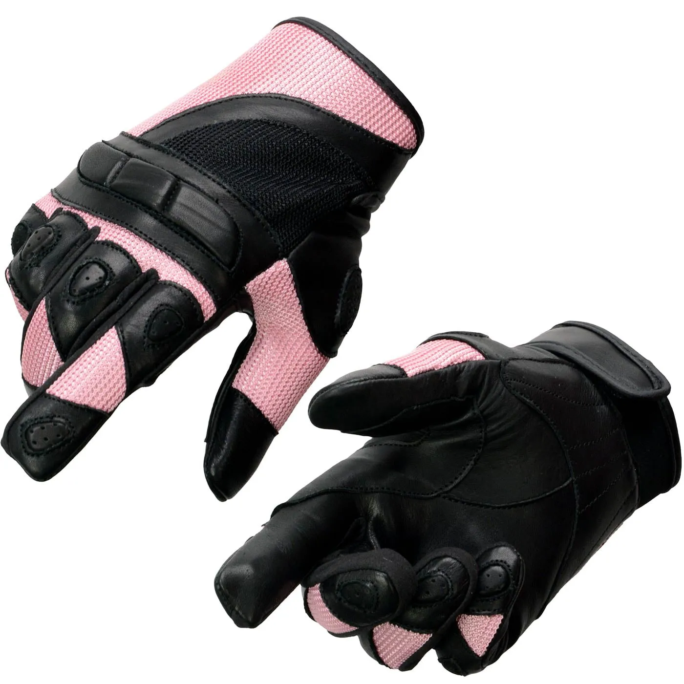 Milwaukee Leather SH802 Women's Black and Pink Leather with Mesh