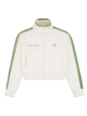 Miss Carlotta Velour Track Jacket- Gardenia