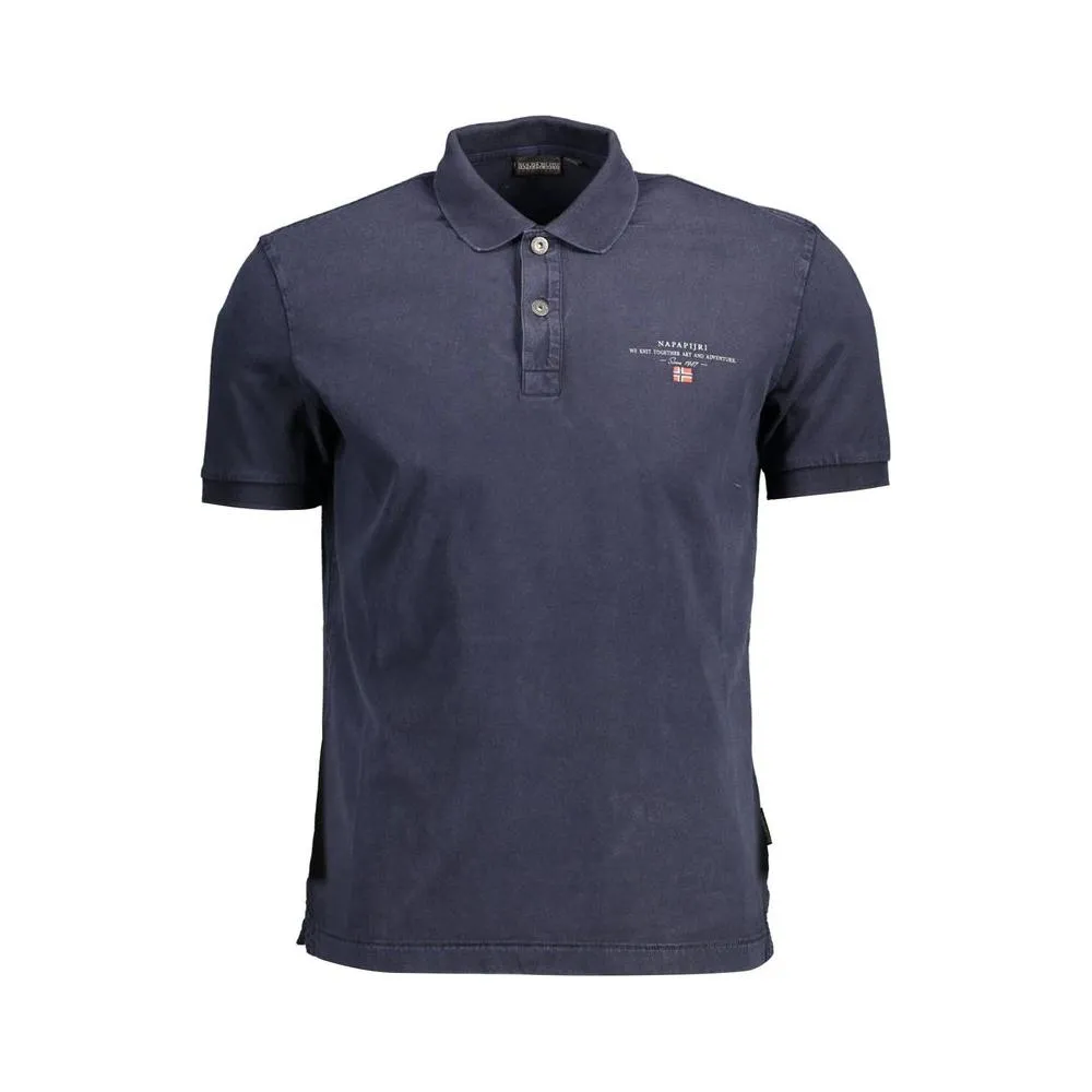 Napapijri Blue Cotton Men Polo Shirt