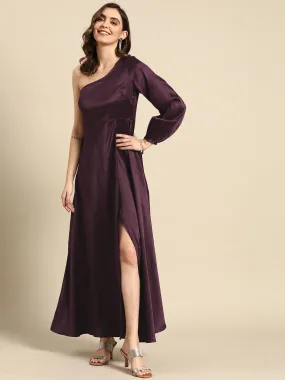 One shoulder Over lap Maxi Dress