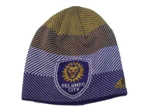 Orlando City SC Adidas Patterned Team Color Acrylic Knit Skull Beanie Hat Cap