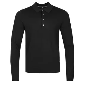 Paul Smith 4 Button LS Polo Knitwear in Black