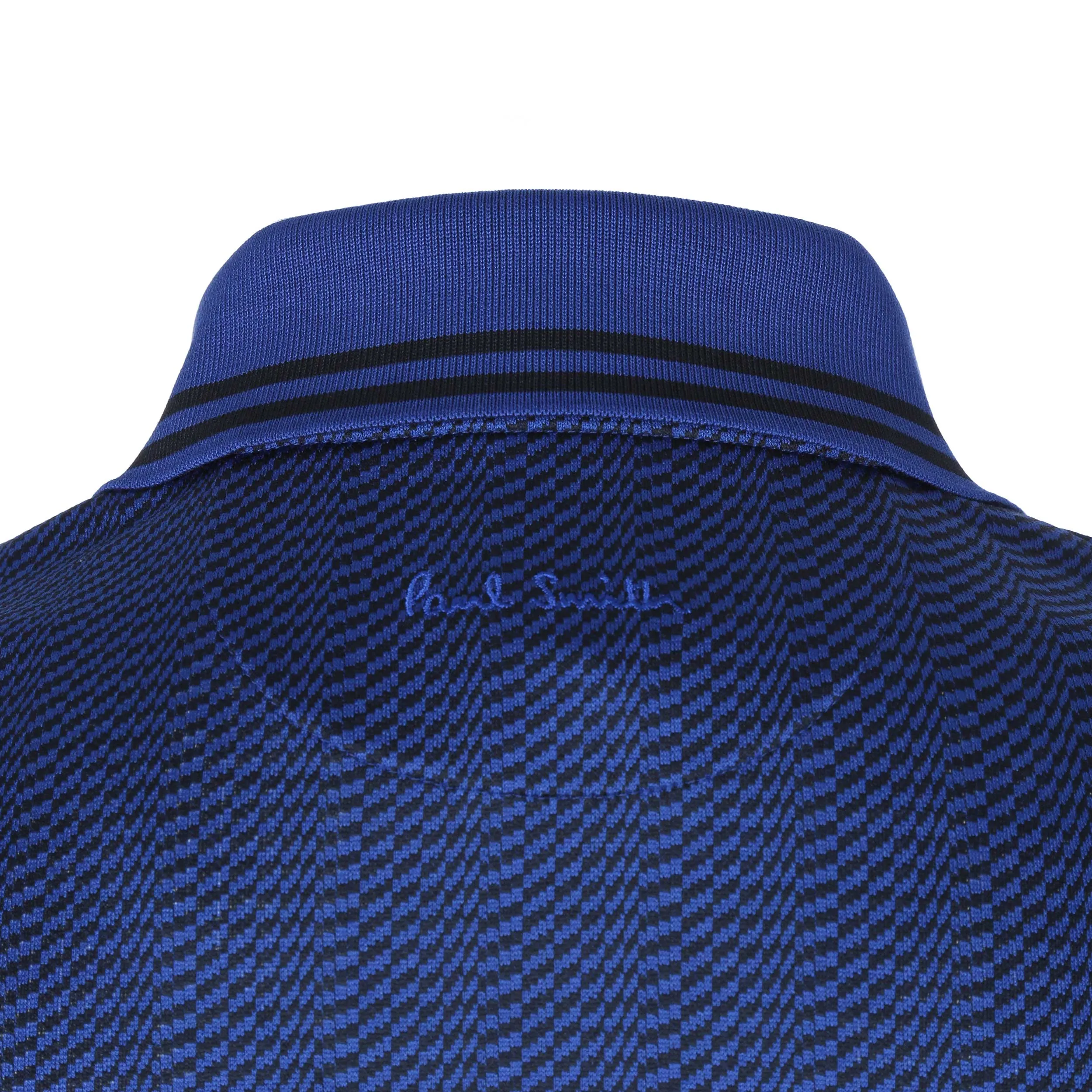 Paul Smith Geometric Polo Shirt in Dark Blue