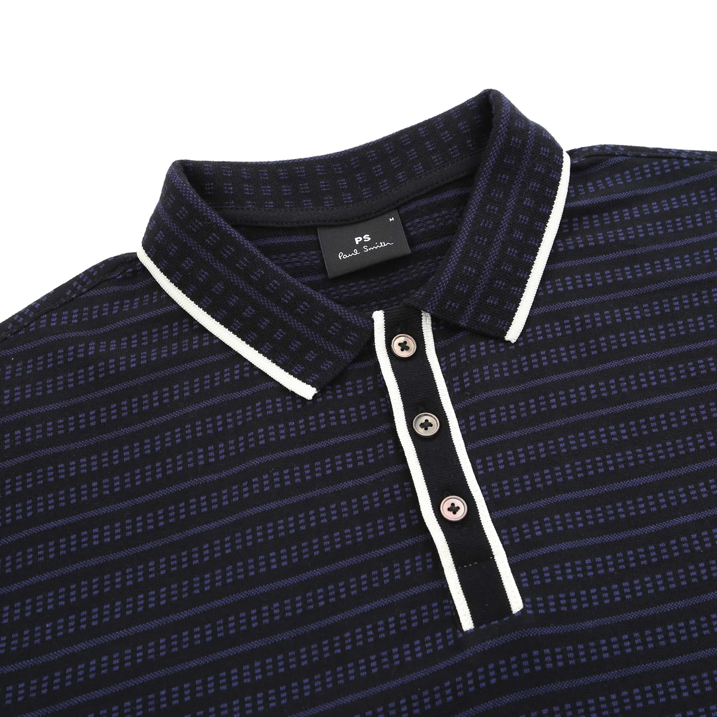 Paul Smith Reg Fit Broken Stripe Polo Shirt in Navy