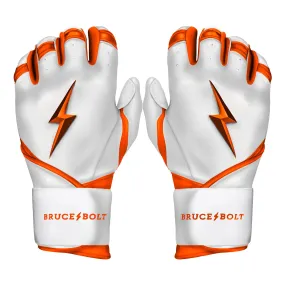 PREMIUM PRO CHROME Series Long Cuff Batting Gloves | ORANGE