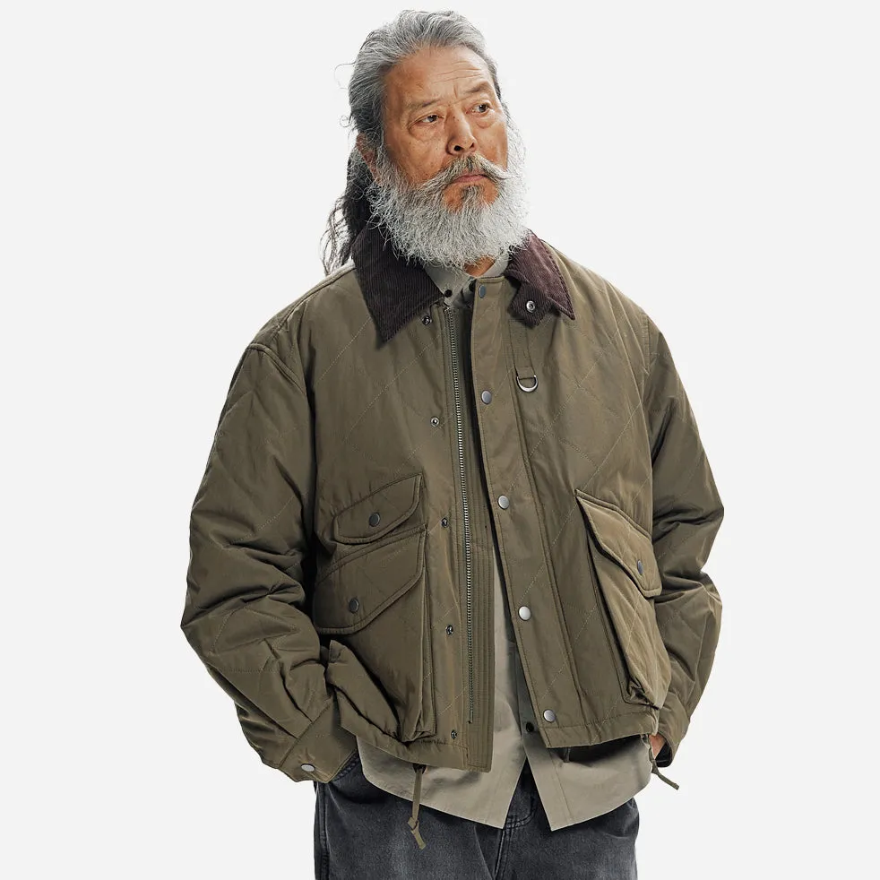 QUILTED HERITAGE HUNTING JACKET - OLIVE