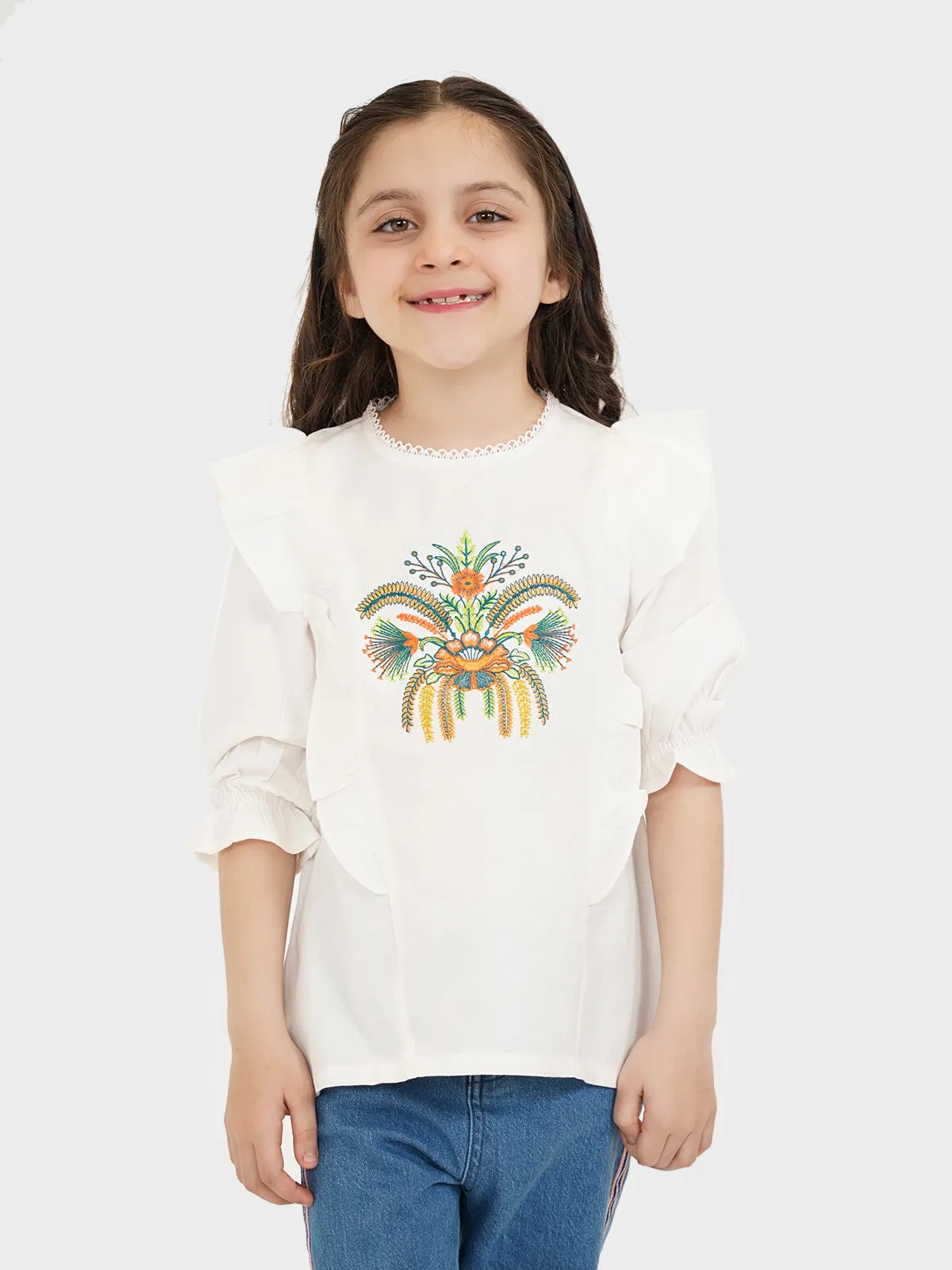 "LAMIA" Embroidered Casual Top