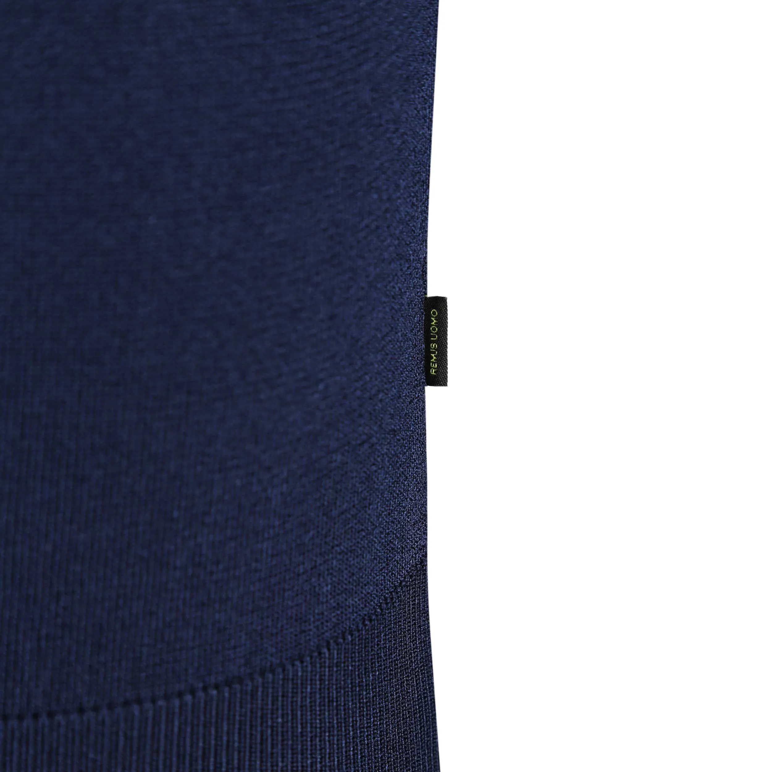 Remus Uomo Contrast Collar Knitted Zip Polo Shirt in Navy