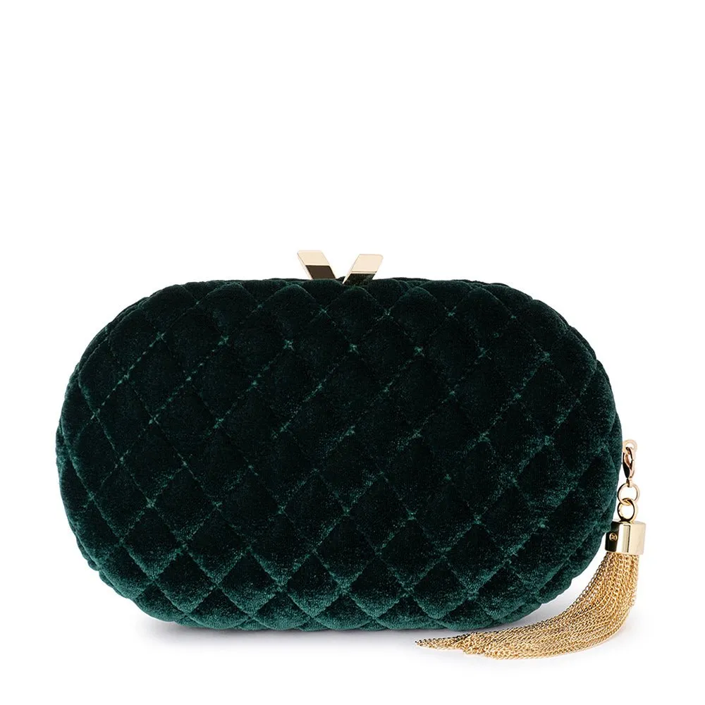 RIKKI Quilted Velvet Clutch