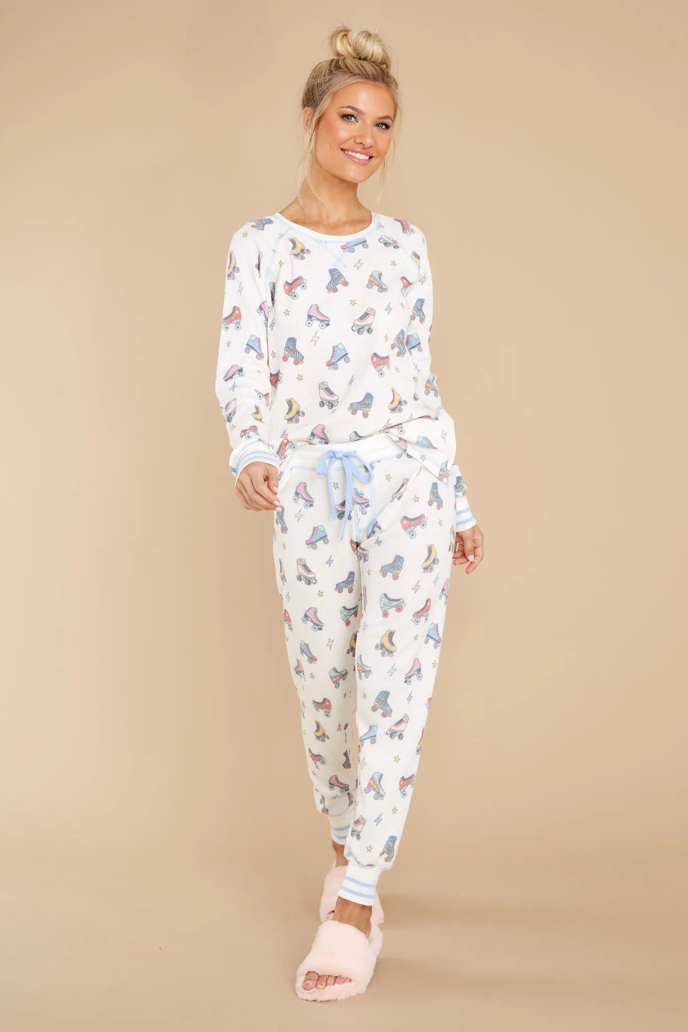 Roll With It Ivory Print Pajama Top