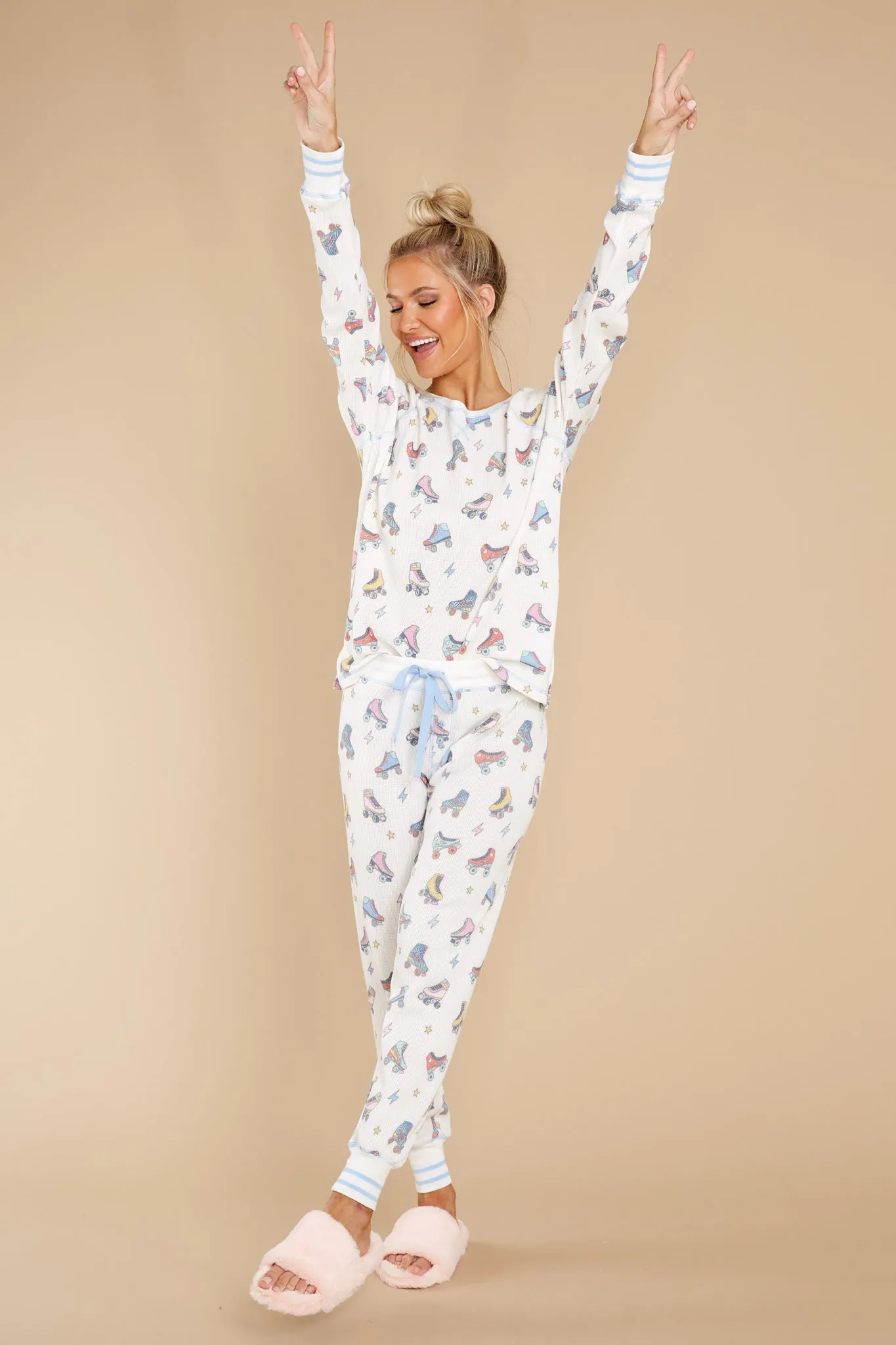 Roll With It Ivory Print Pajama Top