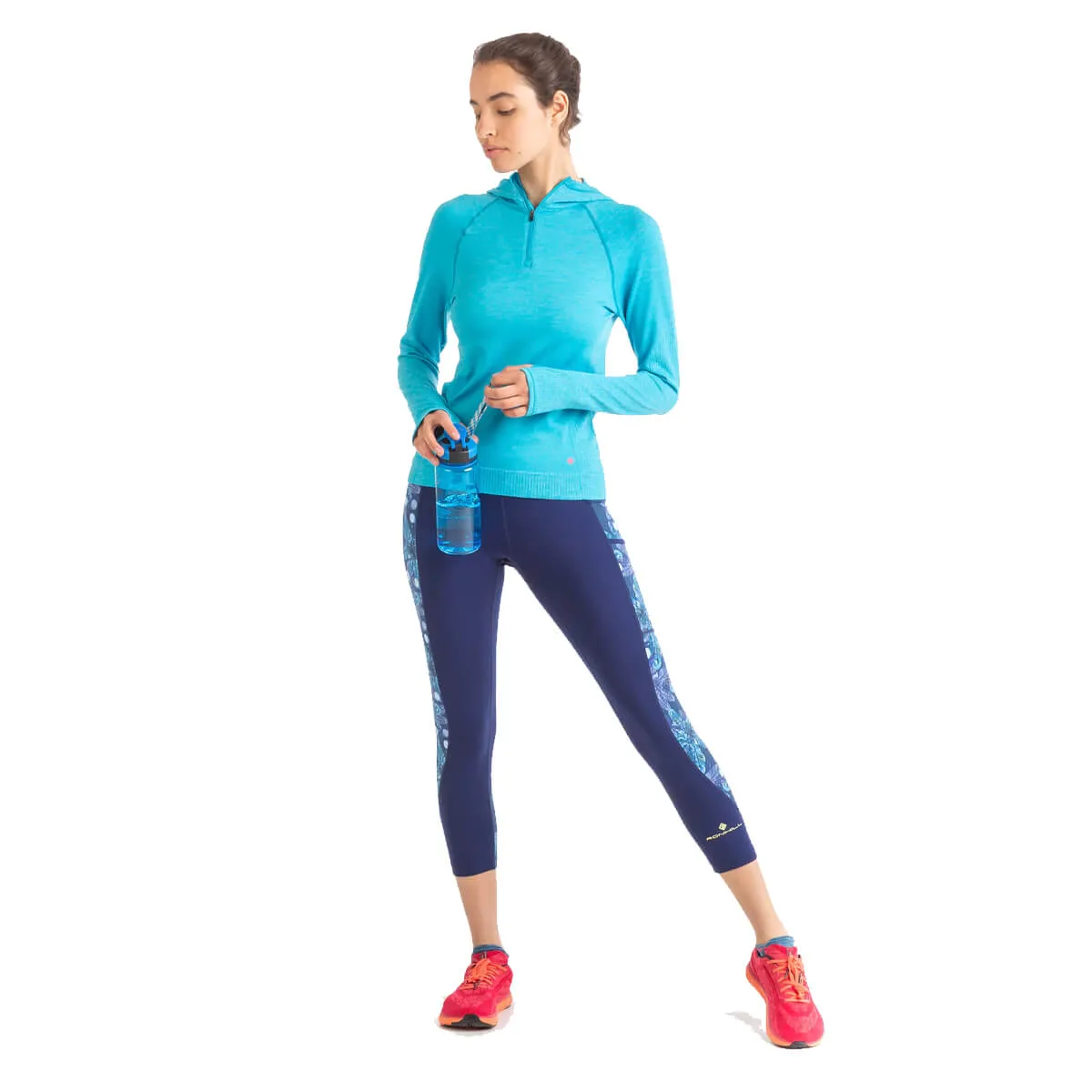 Ronhill Life Seamless Hoodie Womens | Azure Marl