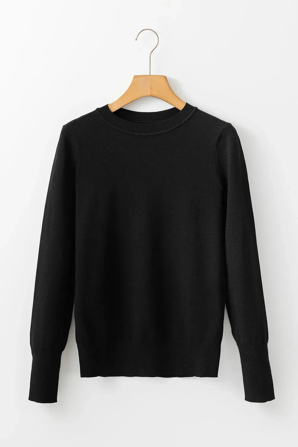 Round Neck Long Sleeve Knit Top