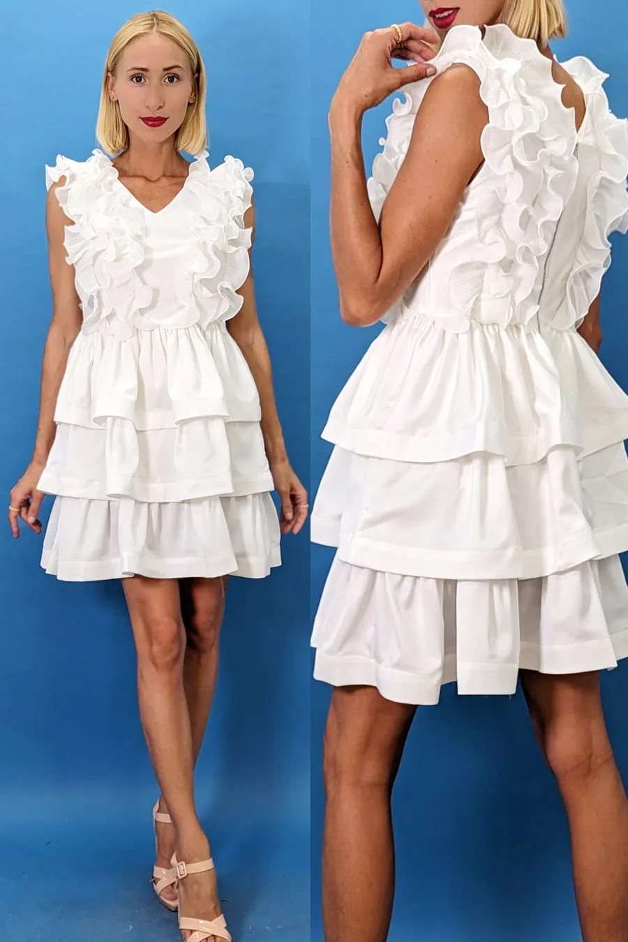 S258 DRESS (WHT, PINK)