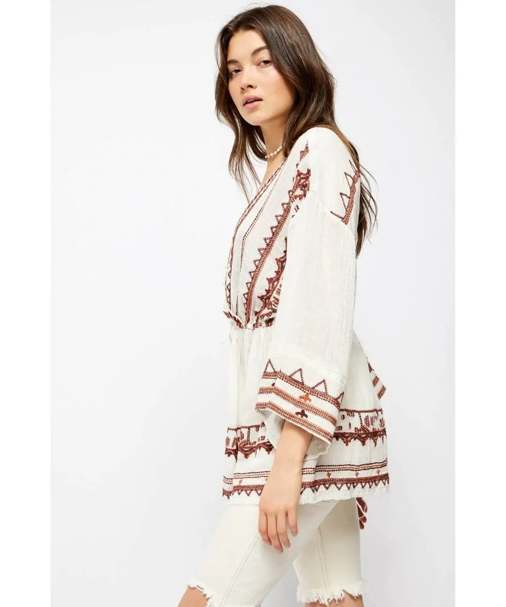 Saffron Embroidered Tunic Ivory Combo