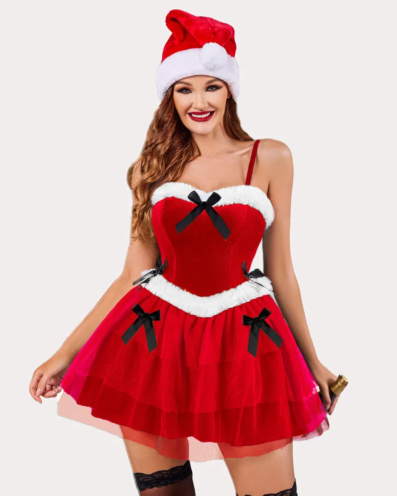 Santa Costume Bustier Corset Dress