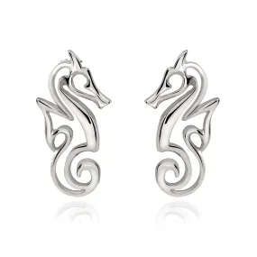 Seahorse Earrings Sterling Silver- Seahorse Post Earrings, Seahorse Stud Earrings, Seahorse Jewelry, Seahorse Gift