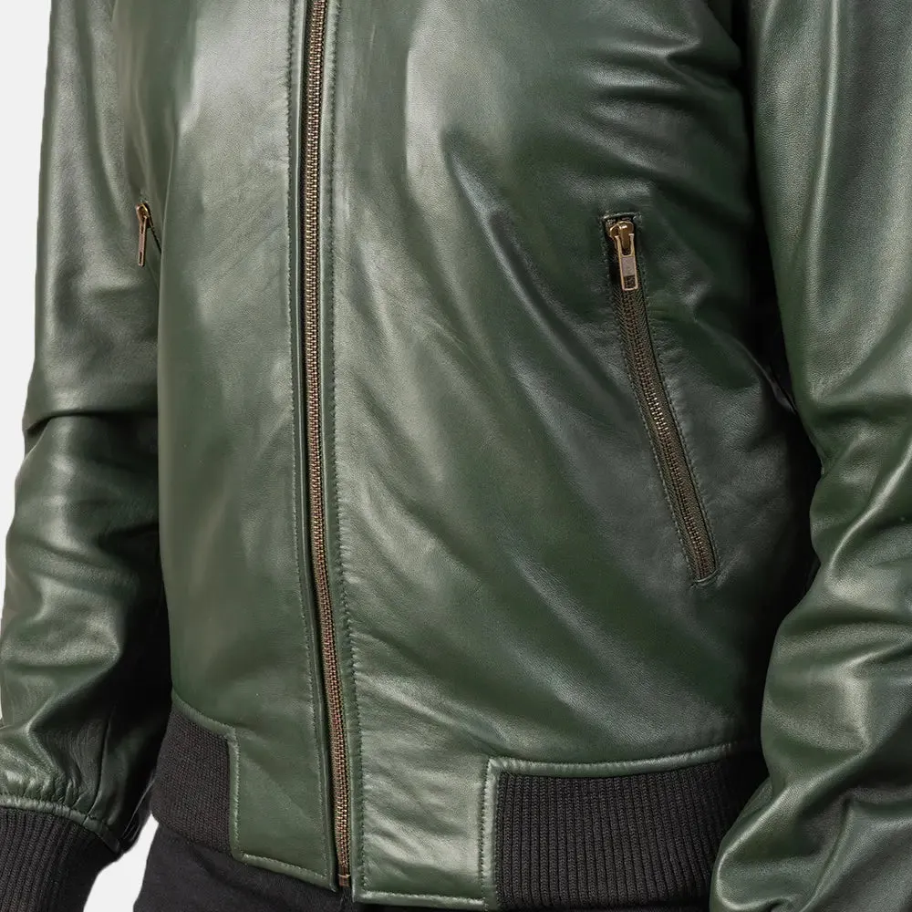 Shane Green Leather Bomber Jacket