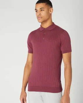 Slim Fit Knitted Cotton Short Sleeve Polo Shirt