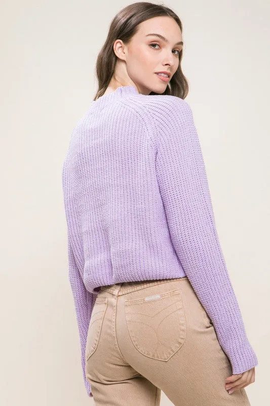 Solid Color Knit Pullover Sweater