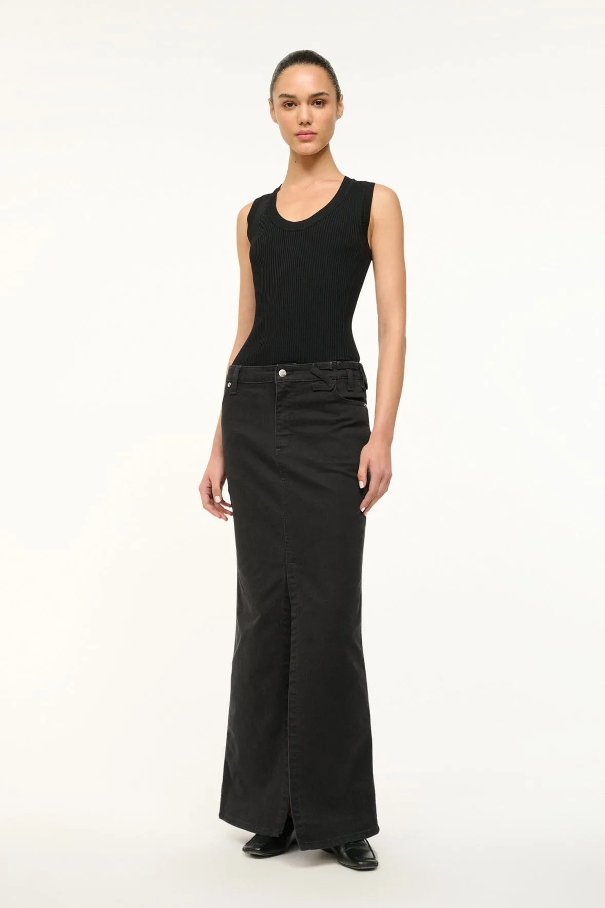 STAUD   WRANGLER THE MAXI SKIRT | BLACK