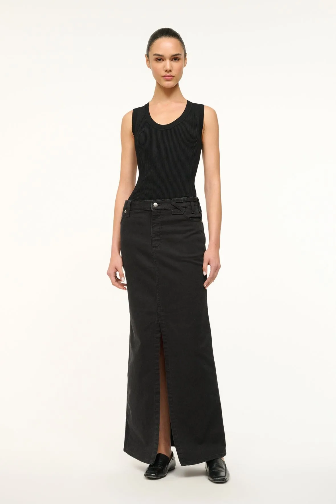 STAUD   WRANGLER THE MAXI SKIRT | BLACK