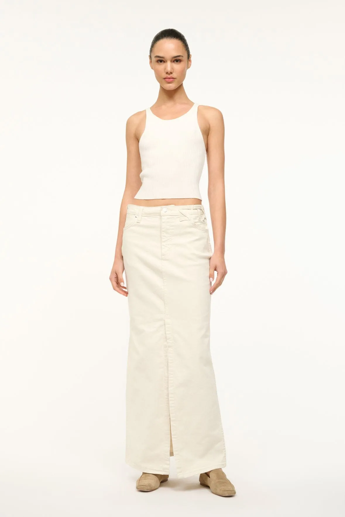 STAUD   WRANGLER THE MAXI SKIRT | CREAM