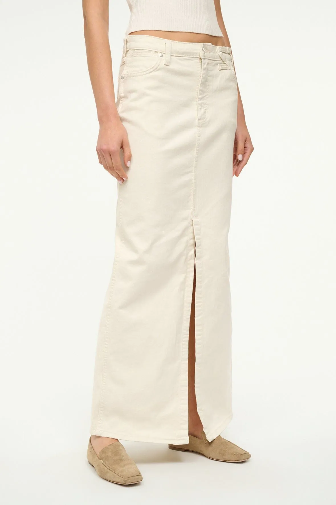 STAUD   WRANGLER THE MAXI SKIRT | CREAM