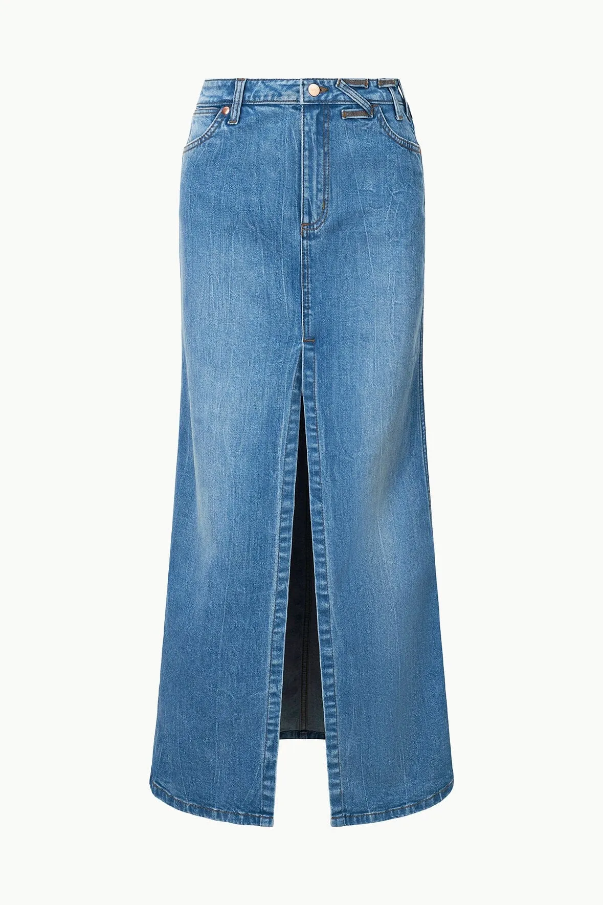 STAUD   WRANGLER THE MAXI SKIRT | MID BLUE