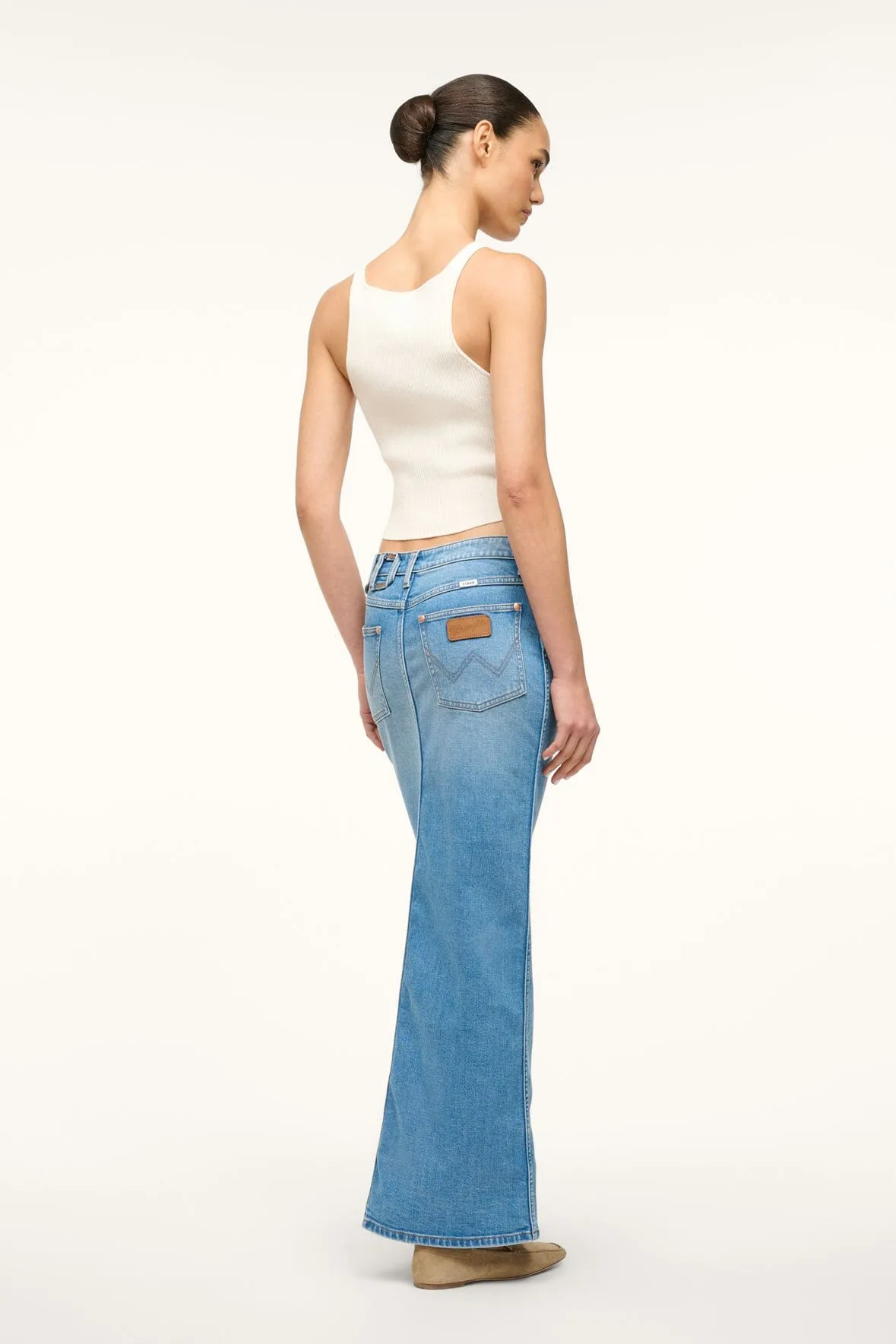 STAUD   WRANGLER THE MAXI SKIRT | MID BLUE