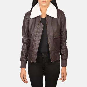 Stella G-1 Maroon Leather Bomber Jacket