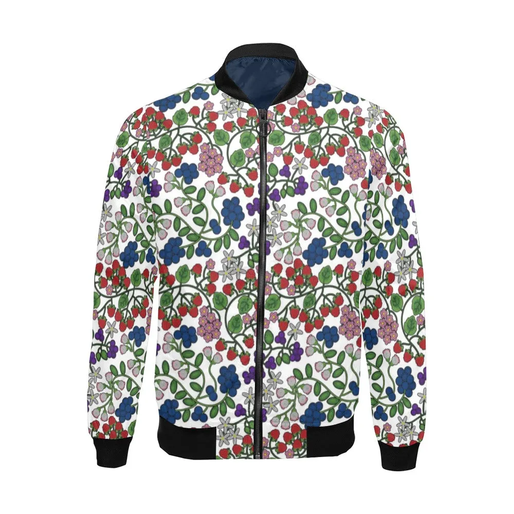 Takwakin Harvest White All Over Print Bomber Jacket for Men