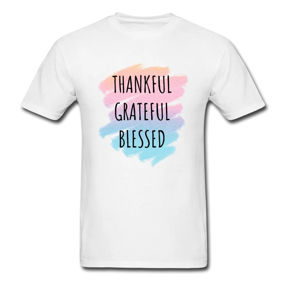 Thankful Grateful Blessed Men's Inspirational T-Shirt