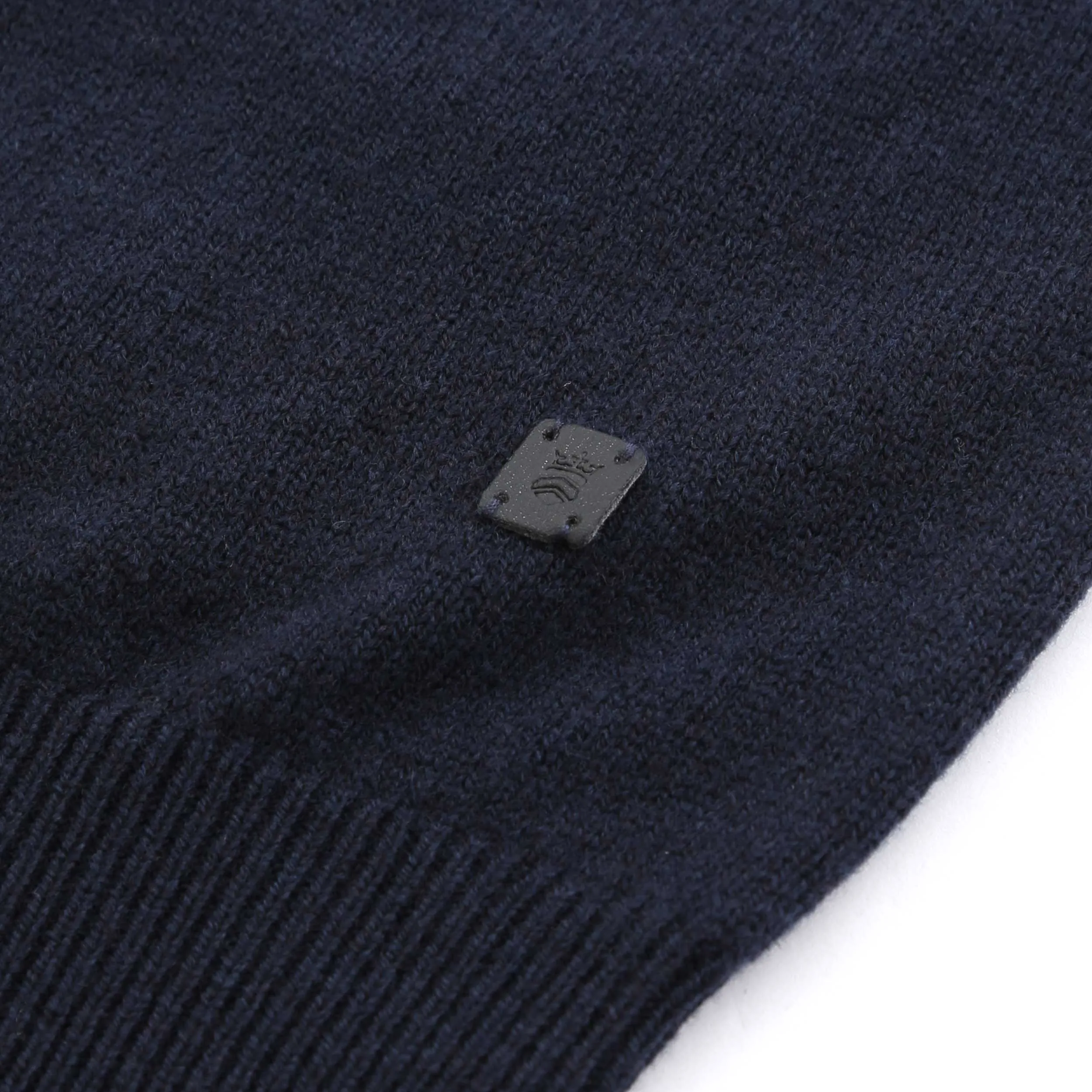 Thomas Maine 2 Button Lambs Wool Knit Polo in Navy